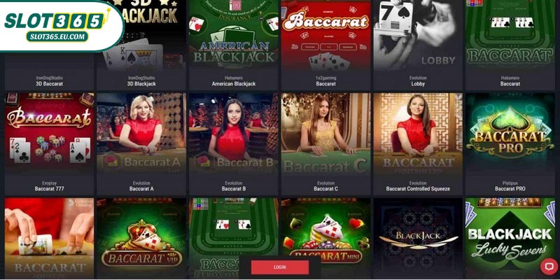 Các tựa game hấp dẫn, lôi cuốn tại sảnh Casino SLOT365